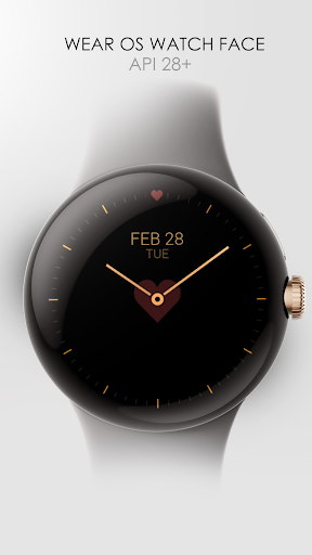 Android application Love Heart minimal watch face screenshort