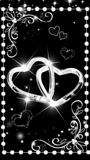 Silver Glitter Diamond Love Theme Wallpaper