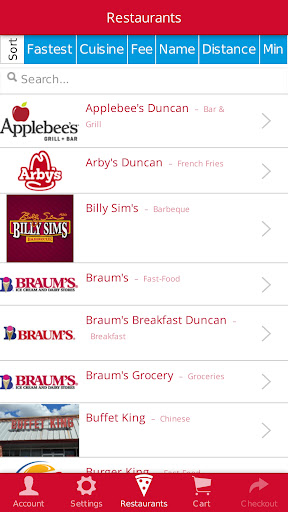 Android application Grays Grub Delivery screenshort