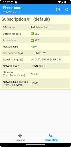 miNWos: Network Status Viewer Screen 2