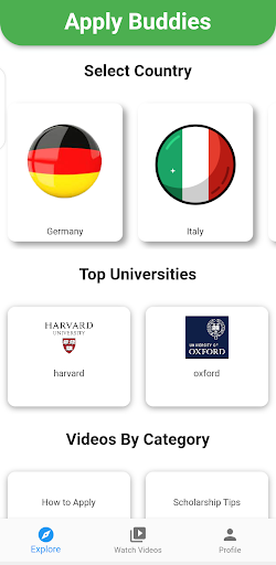Android application Apply Buddies Study Abroad App screenshort