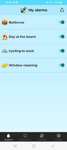 Android application BuzzerBee - weather alerts screenshort