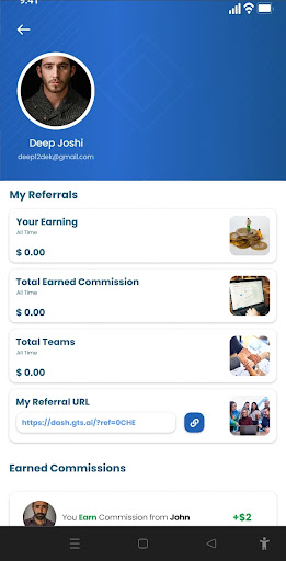 Android application Dash screenshort