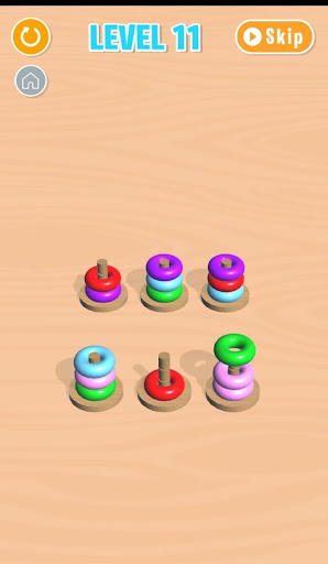 Color Hoop Sort Stack Puzzle