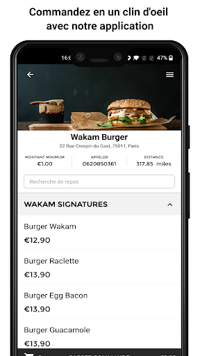 Wakam Burger Screen 2