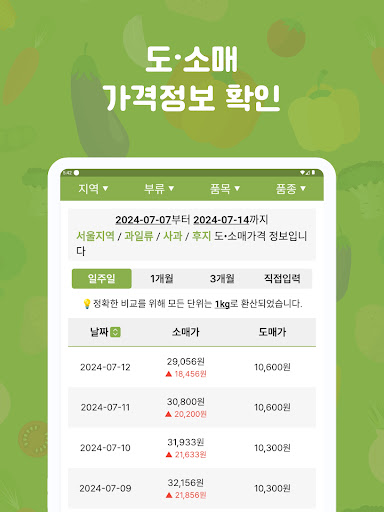 농실농실 - 실시간 농산물 경매와 정산 정보앱