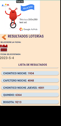 Resultados Loterias Screen 2