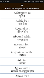 Preposition with Hindi Meaning