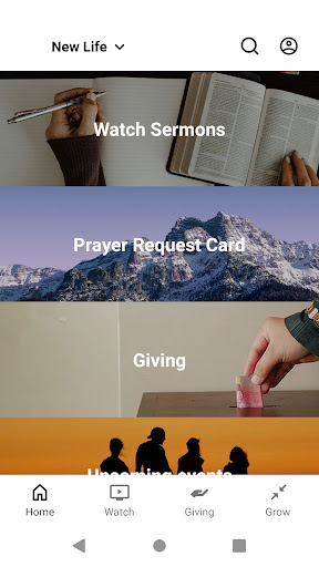 Android application New Life EWC screenshort