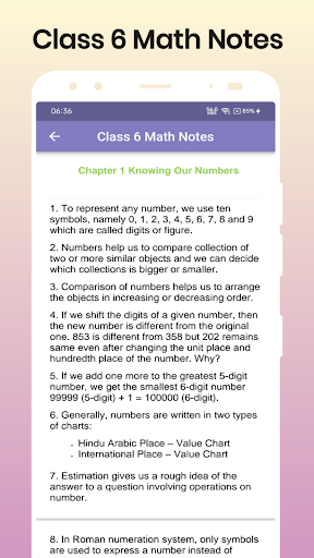 Class 6 Math Notes Screen 2