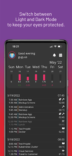 guguus next - time tracking Screen 3