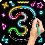 Cover Image of Download Learn To Draw Glow Numbers  APK