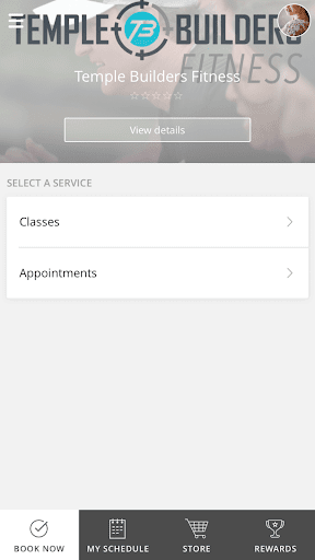 Android application Temple Builders Fitness screenshort