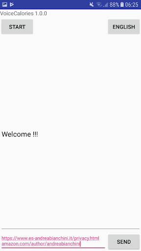 Android application VoiceCalories screenshort