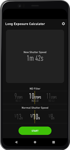 Long Exposure Calculator Screen 2