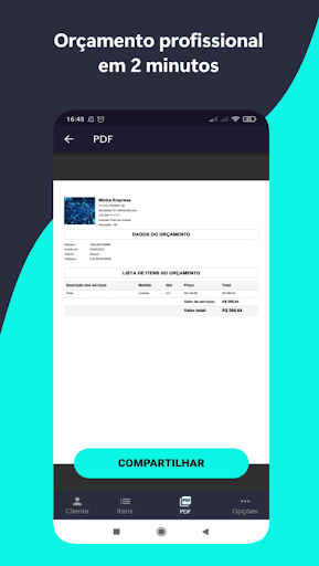 Orçamentos e Recibos - PDF Screen 3