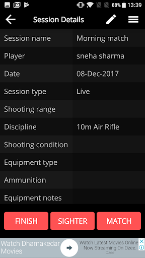 Shooting Analyzer Screen 3