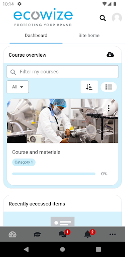 Android application Ecowize Academy screenshort