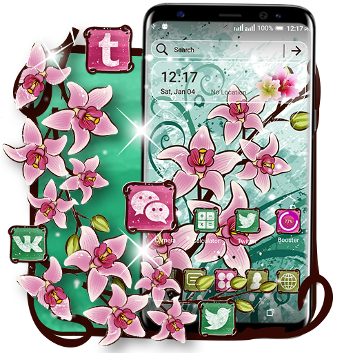 Pink Flower Painting Theme logo