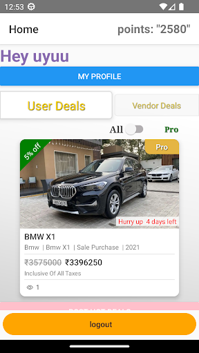 Android application Automartz Vendor screenshort