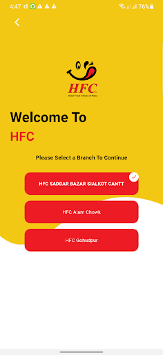 Android application HFC screenshort