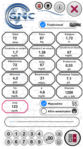 Global Nephro Calculator (GNC) Screen 2