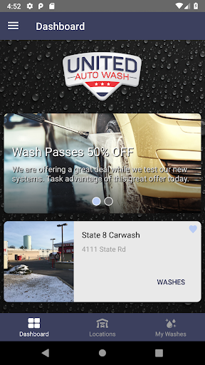 Android application United Auto Wash screenshort