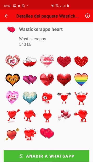 Captura 7 Wasticker amor para whatsapp android