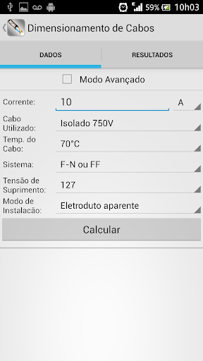 RCM Dimensionamento Screen 2