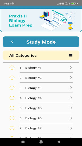 Praxis II Biology Exam Prep Screen 2