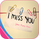 Write name on miss you pics icon