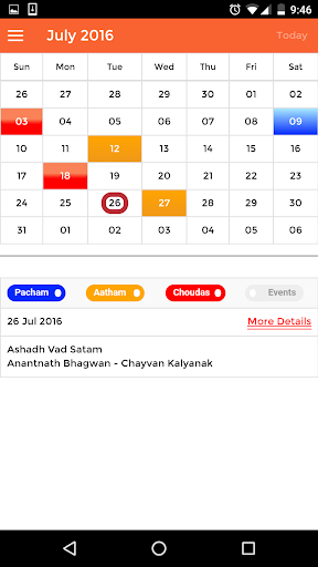 Jain Tithi Screen 2