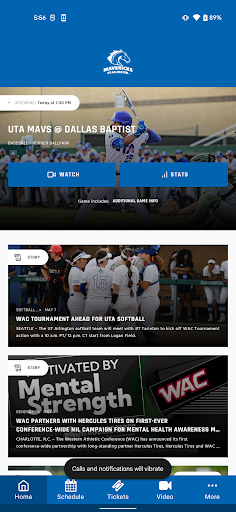 Android application UTA Mavs screenshort