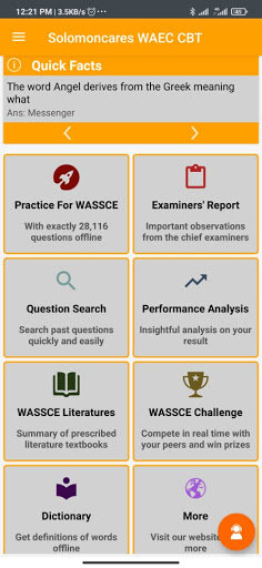 Android application Solomoncares WAEC CBT APP 2023 screenshort