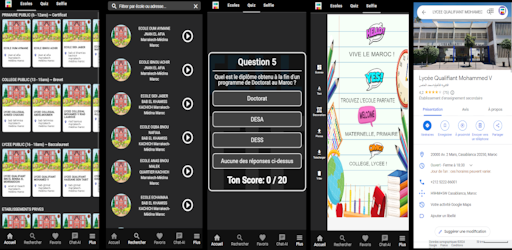 Android application Ecoles Maroc - Jeux, Quiz, IA screenshort