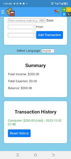 Budget Tracker Screen 2