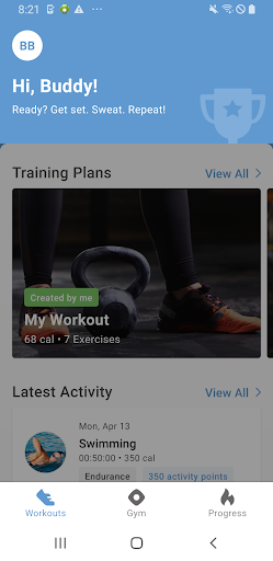 Android application Kineo Fitness & Wellness screenshort