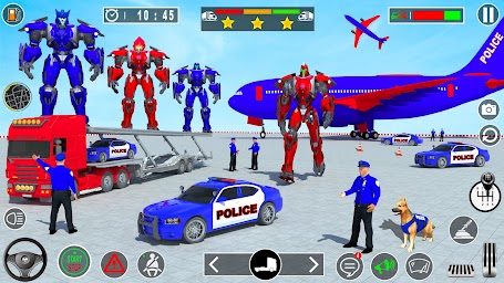 Robot Car Transport Truck Game