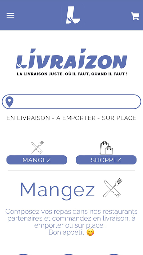 Android application Livraizon screenshort