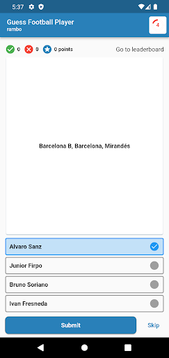 Guess Football Player By Clubs Screen 2