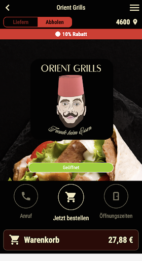 Android application Orient Grills screenshort