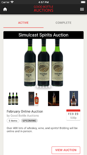 Good Bottle Auctions Screen 2