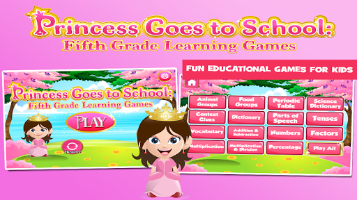 Android application Princess Fifth Grade Games screenshort