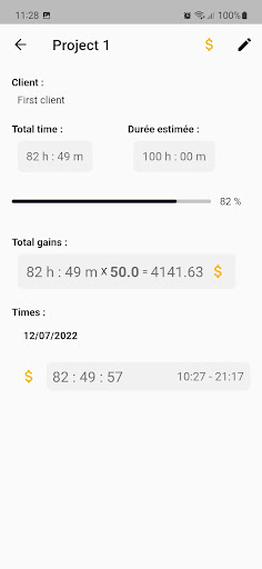 Project Timer - Tracker Screen 3