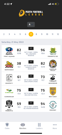 Android application Perth Football League App screenshort