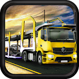 3D Car transporter truck icon
