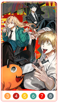 Chainsaw Man Color by Number - Screenshot 2