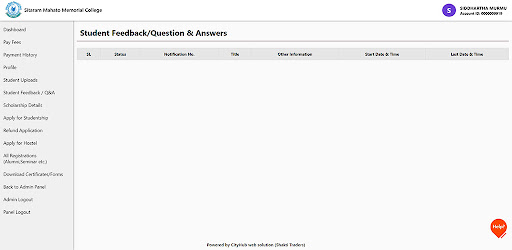 SMM College (Student Portal) Screen 3