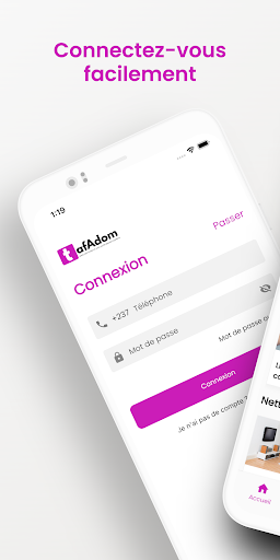 Android application TafAdom - Service à domicile screenshort