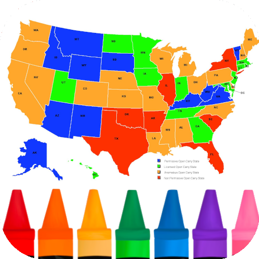 Раскраска карты США